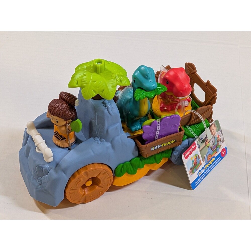 Fisher Price Little People Dino Wobble Truck 6 Piece Dinosaur Toy Set NWT